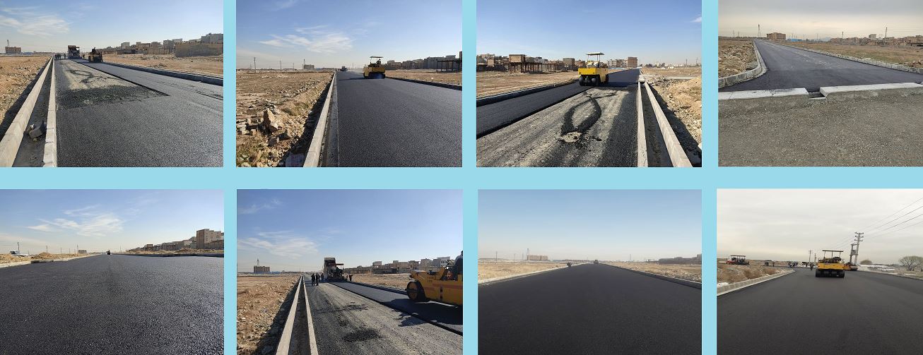 مراحل پایانی اجرای آسفالت معابر اراضی بافت جدید موقوفه شهرک امام حسین (ع) اسلامشهر