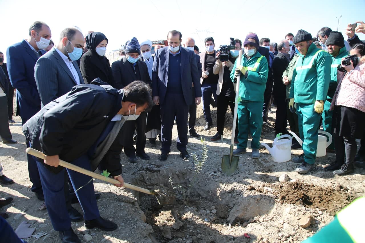 برگزاری مراسم روز درختکاری در اولین باغ زیتون شهری واقع در موقوفه شهرک امام حسین (ع)