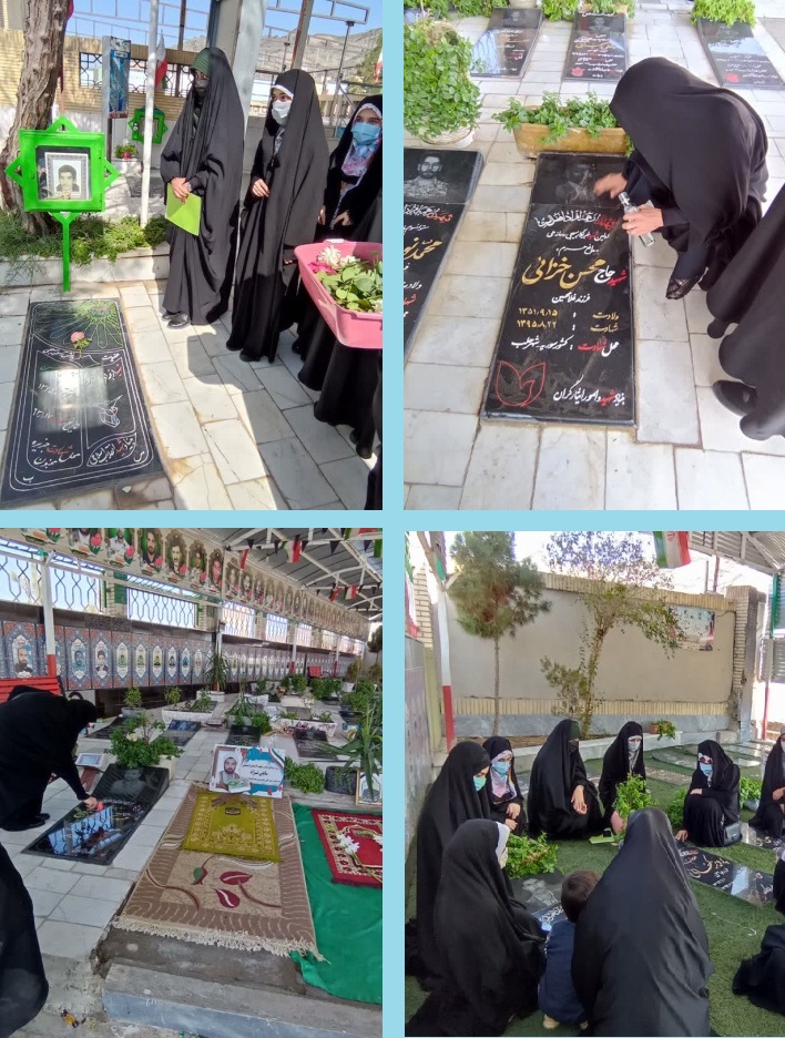 برگزاری آیین غبارروبی و گل افشانی گلزار شهداء توسط مدیریت ، دانش آموزان و کادر دبیرستان دخترانه علوم و معارف اسلامی شهید مطهری (ره) زاهدان